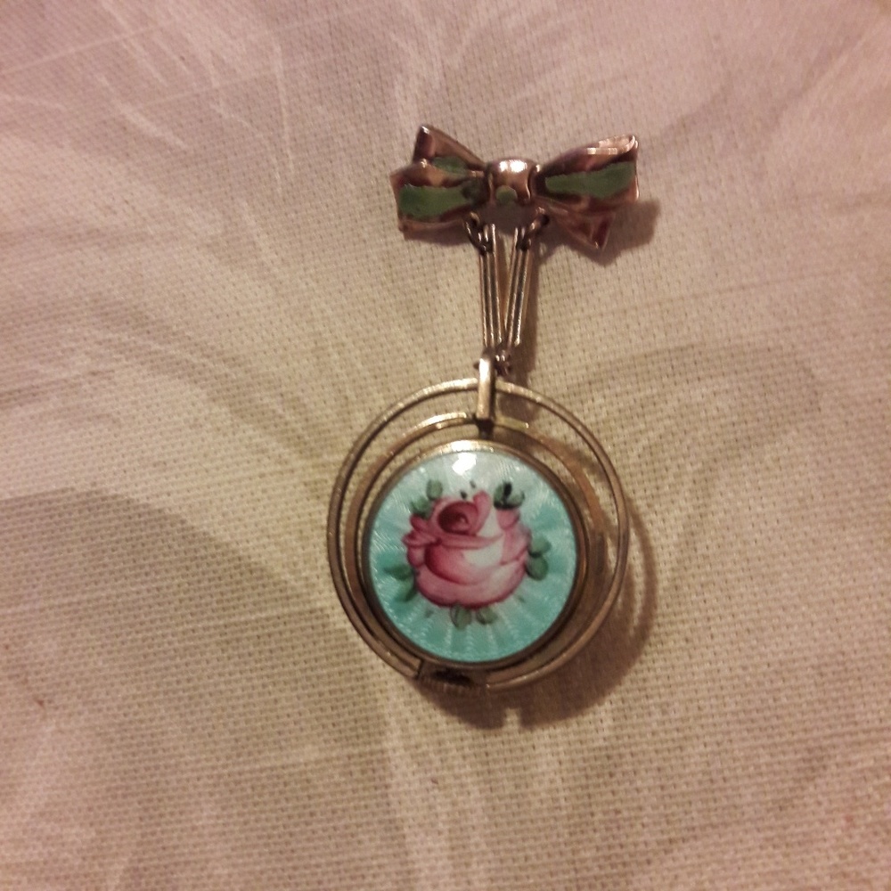 Vintage lapel Sterling brooch watch